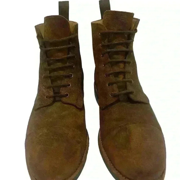 Taft Dragon Men\'s Rustic Brown Leather Cap Toe Lace Up Ankle Boots  size 8/ 41 main image 7